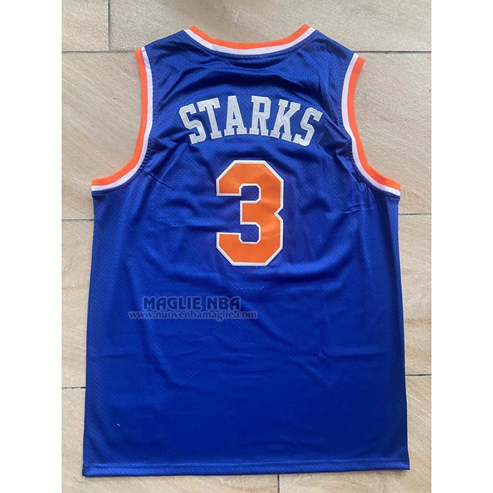Maglia
 John Starks NO 3 New York Knicks Mitchell & Ness Hardwood Classics Blu
